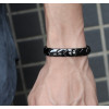 Bracelet homme ceramique noire finition polie aimants