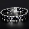 Men's MultiFaceted Black Ceramic Magnetic Bracelet