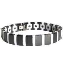 Men's and women's ceramic bracelet, polished finish, magnetic magnets