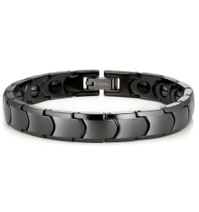Men's and women's ceramic bracelet with polished finish and magnets