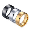 Men's Gold Plated Brushed Stainless Steel Band Ring