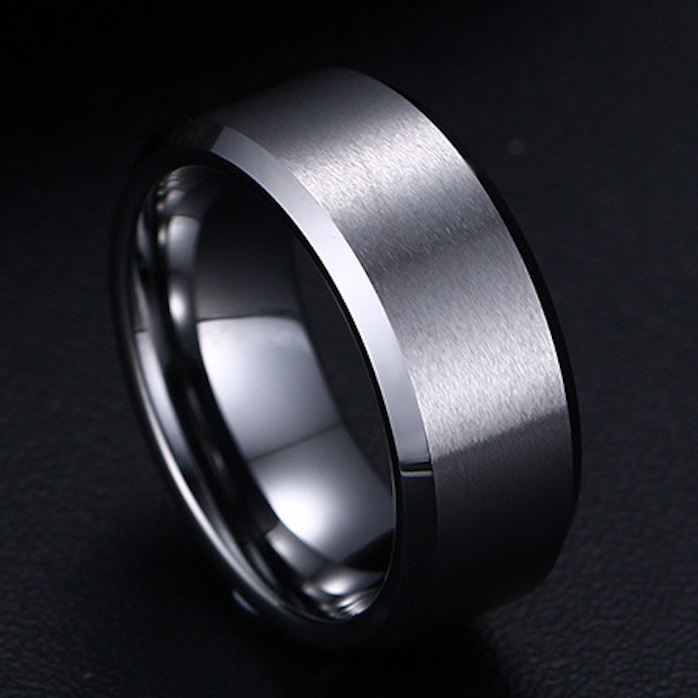 Men's Gold Plated Brushed Stainless Steel Custom engraving Ring