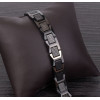 Poliertes Wolfram-Herrenarmband mit liebevoller magnetischer Facette