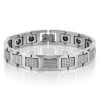Polished tungsten men's bracelet with loving magnetic facet