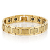Polished tungsten men's bracelet with loving magnetic facet
