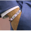 Men's tungsten bracelet with abalone mother-of-pearl links