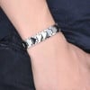 Men's tungsten magnetic facet bracelet