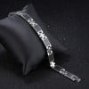 Bracelet homme acier inoxydable magnetique fibre de carbone