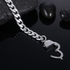 Men's Stainless Steel Chain Manacle Clasp Bracelet