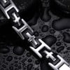 Personalized men's steel rubber curb bracelet