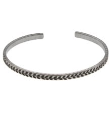 Solid silver bangle bracelet with epi of wheat motif for men and women