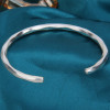 Solid silver hammered bangle bracelet for men and women