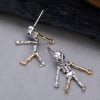 Men's sterling silver skeleton earrings