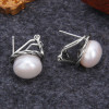 Sterling Silver stud earrings with freshwater pearls