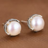 Sterling Silver stud earrings with freshwater pearls