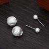 Sterling Silver stud earrings with brushed finish balls