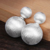 Boucles d'oreilles argent clous boules finition brossee