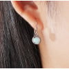 Boucles d'oreilles argent plaque rhodium opale