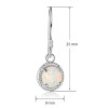 Rhodium Plated Sterling Silver Opal Inlay Earrings