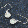 Boucles d'oreilles argent plaque rhodium opale