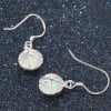 Rhodium Plated Sterling Silver Opal Inlay Earrings
