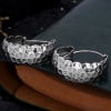 Women's silver hammered creole earrings