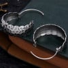 Women's Rhodium Hammered Sterling Silver Earrings