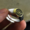 Open silver men's ring eye of providence freemasonry