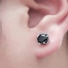 Boucles d'oreilles clous Argent zirconium noir