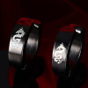 Boucles d'oreilles homme acier noir dragon