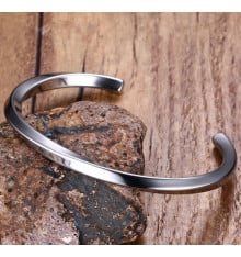 Personalized twisted steel bangle bracelet for men and women