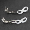 Boucles d'oreilles pendantes ceramique noire infini - paire