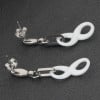 High Polished Black Ceramic Infinity Pendant Earrings - pair
