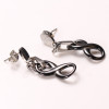 Boucles d'oreilles pendantes ceramique noire infini - paire