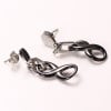 High Polished Black Ceramic Infinity Pendant Earrings