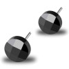 Minimalist black onyx silver stud earrings