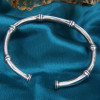 Sterling silver bracelet with bamboo design bangle for men and women