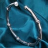 Massives Silberarmband mit Armreif im Bambus-Design für Damen und Herren