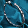 Sterling silver bracelet with bamboo design bangle for men and women