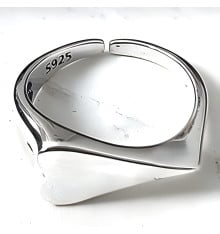 Women's silver open knight heart ring polished finish