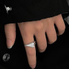 Women's silver open knight heart ring polished finish