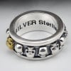 Bague homme anneau anti-stress argent tournant tete de mort