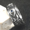 Men's open silver ring zirconia eye of god