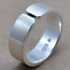 Men's Brushed Flat Sterling Silver Wedding Band Ring