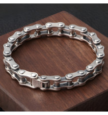 Men's Sterling Silver Biker Moto Chain Bracelet