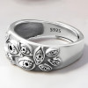 Bague argent ouvert homme oeil de dieu