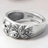 Open herenring van zilver, oog van God