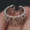 Men's Sterling Silver Double Chain Open Ring