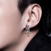 Men's sterling silver skeleton earrings