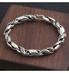 Men's 925 silver bracelet with Celtic twisted chain and hook clasp